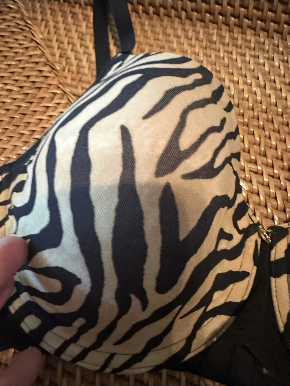 Natori Bliss Perfection Bra 38C Caramel Zebra Underwire Lined NWT